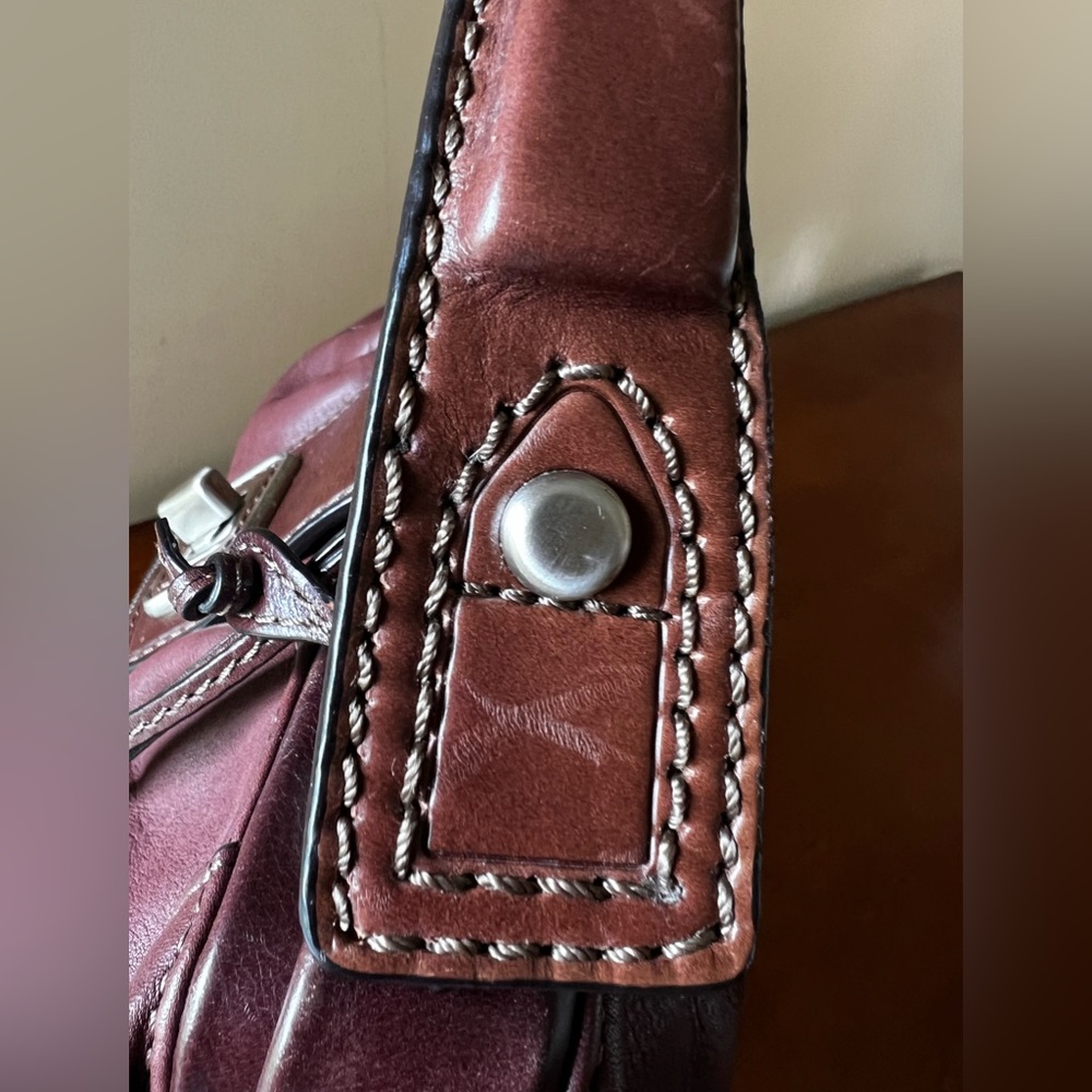 Fossil, Brown-Genuine leather Framed Satchel retro style Doctors Bag. - Picture 15 of 17
